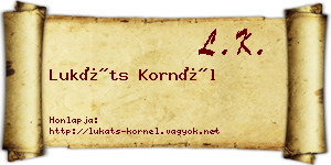 Lukáts Kornél névjegykártya