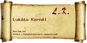 Lukáts Kornél névjegykártya