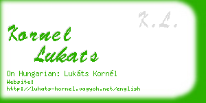 kornel lukats business card