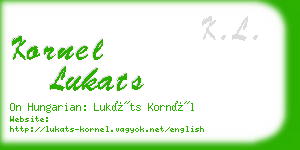 kornel lukats business card